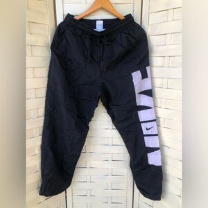 Nike Men's Starting Five Woven Basketball Spellout Logo Nylon Pants Size Medium